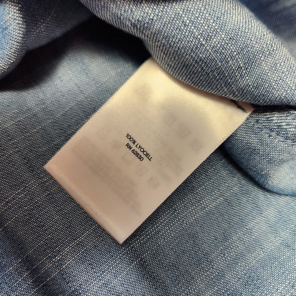 Lands End Shirt Women XL Chambray Blue Indigo Tencel Soft Button Up NEW - Picture 6 of 8
